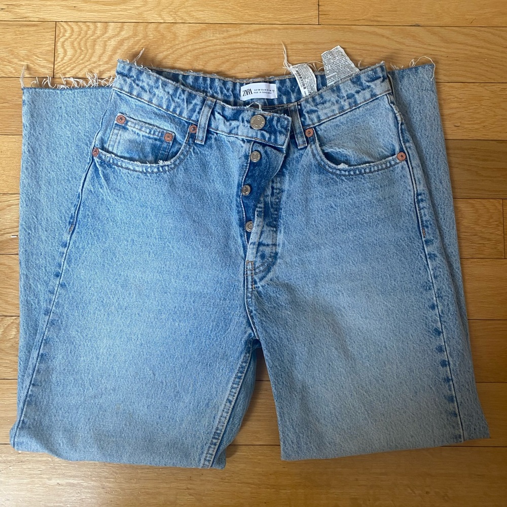 Zara straight leg ankle jeans - light blue size 6